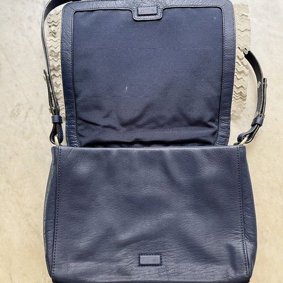 Cole Haan Ziva Woven Blue White Fringe Shoulder Bag Purse - Picture 4 of 10